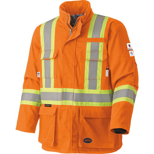 5533 Manteau de s&eacute;curit&eacute; ignifuge, Petit, Orange haute visibilit&eacute;, 58 cal/cm² Rock Safety Industrial Ltd
