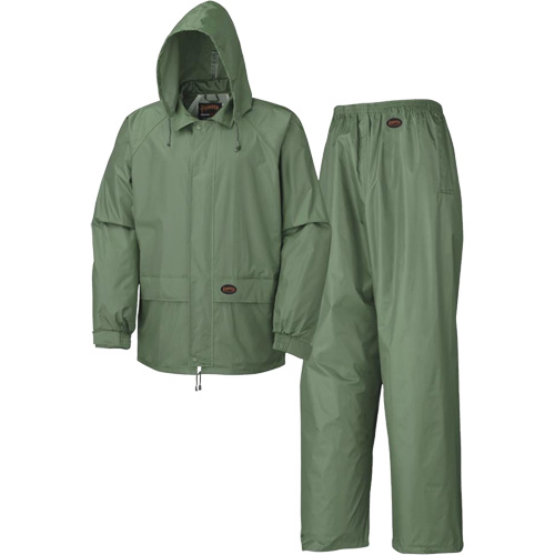583 Rain Suit, Polyester/PVC, Small, Green Rock Safety Industrial Ltd