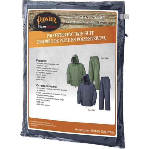 583 Rain Suit, Polyester/PVC, Small, Green Rock Safety Industrial Ltd