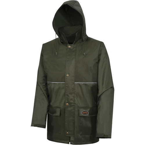 D8120J Manteau &agrave; capuchon ind&eacute;chirable Nailhead pour planteur d'arbres, Polyester/PVC, T-petit, Vert Rock Safety Industrial Ltd