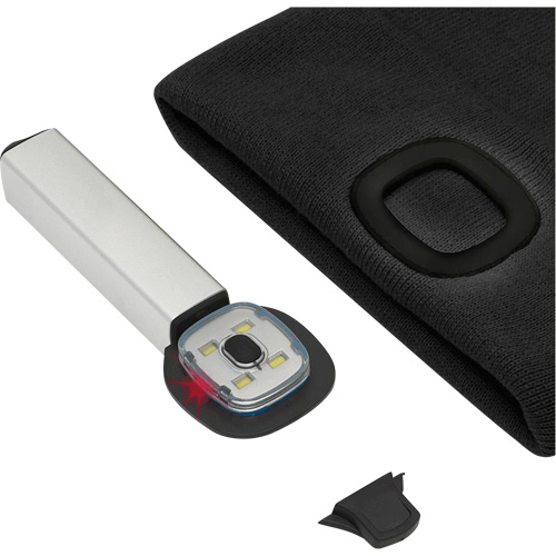 5678 Tuque en tricot avec lampe frontale &agrave; DEL, Doublure en Molleton, Taille unique, Noir Rock Safety Industrial Ltd