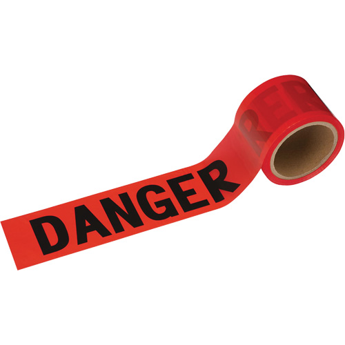 388 Danger Tape, Bilingual, 3" W x 200' L, 1.5 mils, Black on Red Rock Safety Industrial Ltd