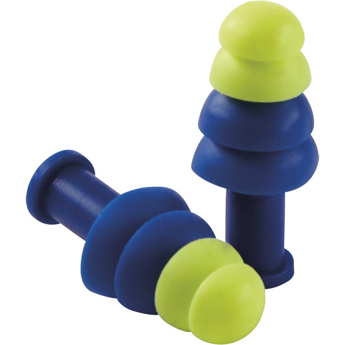 Reusable Tapered Earplugs, Uncorded, Bulk - Box, 27 dB NRR, One-Size Rock Safety Industrial Ltd