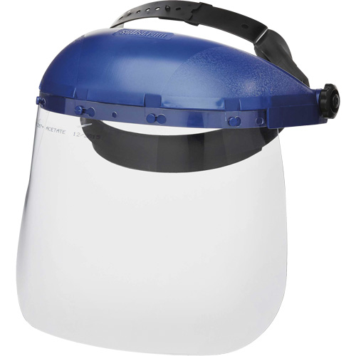 390 Premium Series Single Crown Uncoated Faceshield, Acetate, Ratchet Suspension Rock Safety Industrial Ltd