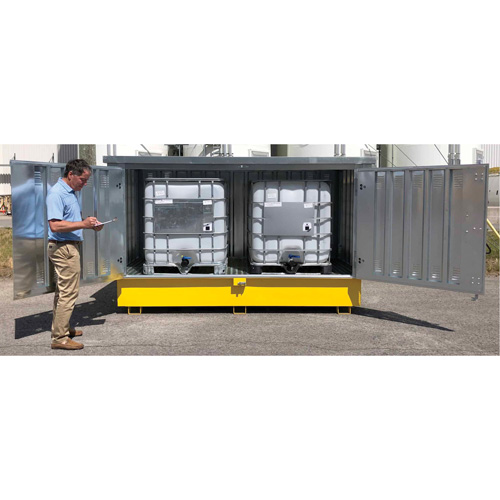 Ultra-Twin IBC en acier avec couvercle rigide, 123,4" lo x 73,4" la x 66,4" h, Capacit&eacute; de charge 12250 lb Rock Safety Industrial Ltd
