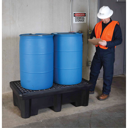 Palette de d&eacute;versement &eacute;conomique P2, Capacit&eacute; de d&eacute;versement 66 gal. US, 53" x 29" x 16,5" Rock Safety Industrial Ltd