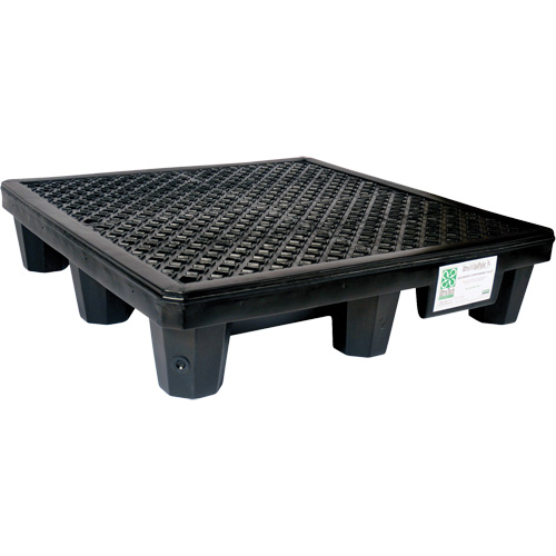 Ultra-Spill Pallet mod&egrave;le &eacute;conomique, 4 barils, Capacit&eacute; de d&eacute;versement 66 gal. US, 53" x 53" x 11,8" Rock Safety Industrial Ltd