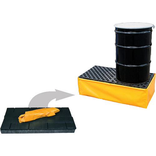 2-Drum Flexible Ultra-Spill Pallet&reg;, 66 US gal. Spill Capacity, 48" x 24" x 14" Rock Safety Industrial Ltd