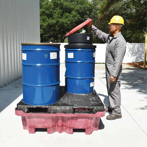 4-Drum Ultra-Spill King&reg; Drum Spill Pallet, 85 US gal. Spill Capacity, 51" x 51" x 17.5" Rock Safety Industrial Ltd