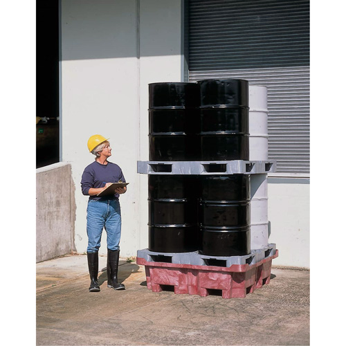 4-Drum Ultra-Spill King&reg; Flat Deck Spill Pallet, 85 US gal. Spill Capacity, 51" x 51" x 17.5" Rock Safety Industrial Ltd