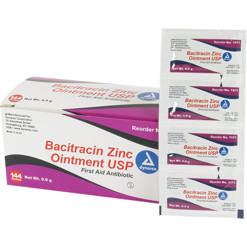 Tampons de premiers soins au bacitracin et zinc Efcom Limited, Onguent, Antibiotique Rock Safety Industrial Ltd
