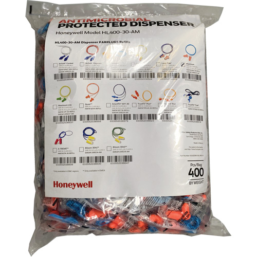 Recharge de bouchons doreille Max-30 pour le distributeur HL400, Vrac - Sac en poly, Avec cordon Rock Safety Industrial Ltd
