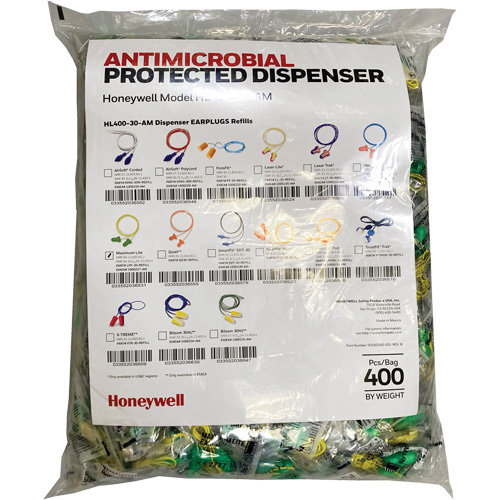 LPF-30 Earplugs Refill for HL400 Dispenser, Bulk - Polybag, Corded Rock Safety Industrial Ltd