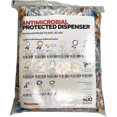 FF-30 Earplugs Refill for HL400 Dispenser, Bulk - Polybag, Corded Rock Safety Industrial Ltd