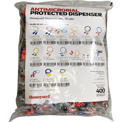 XTR-30 Earplugs Refill for HL400 Dispenser, Bulk - Polybag, Corded Rock Safety Industrial Ltd