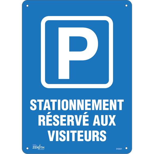 Enseigne  Stationnement r&eacute;serv&eacute; aux visiteurs , 10" x 14", Plastique, Français avec pictogramme Rock Safety Industrial Ltd