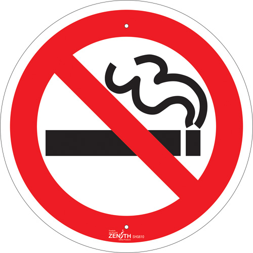 Enseigne de s&eacute;curit&eacute; conforme &agrave; la CSA - No Smoking, 12" x 12", Aluminium, Pictogramme Rock Safety Industrial Ltd