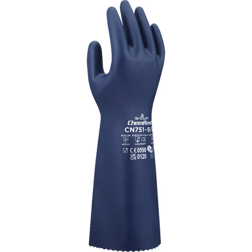 Gants r&eacute;sistants aux produits chimiques CN751, Taille Petit/7, 15" lo, Nitrile, 18 mils Rock Safety Industrial Ltd