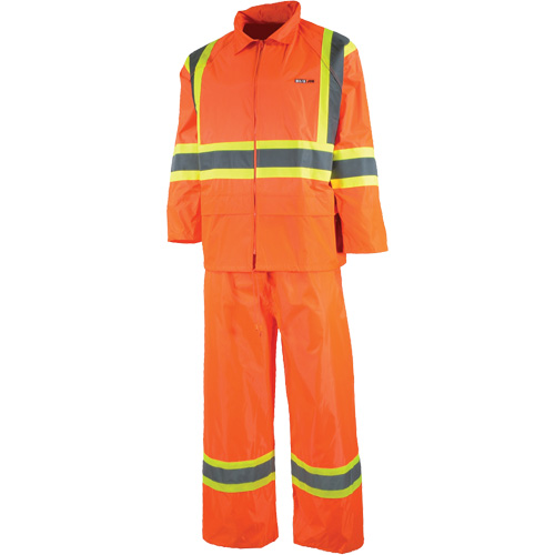 Sealed Rain Suit, Nylon/PVC, X-Small, High Visibility Orange Rock Safety Industrial Ltd