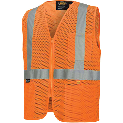 6943 Flame-Resistant Mesh Safety Vest, High Visibility Orange, Small, Polyester Rock Safety Industrial Ltd