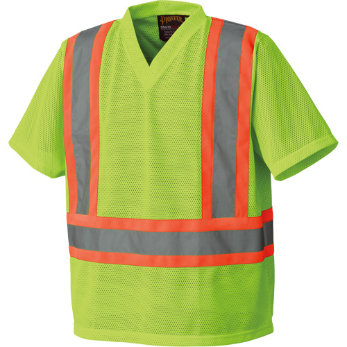 5993P Mesh Safety T-Shirt, Polyester, Small, High Visibility Lime-Yellow Rock Safety Industrial Ltd
