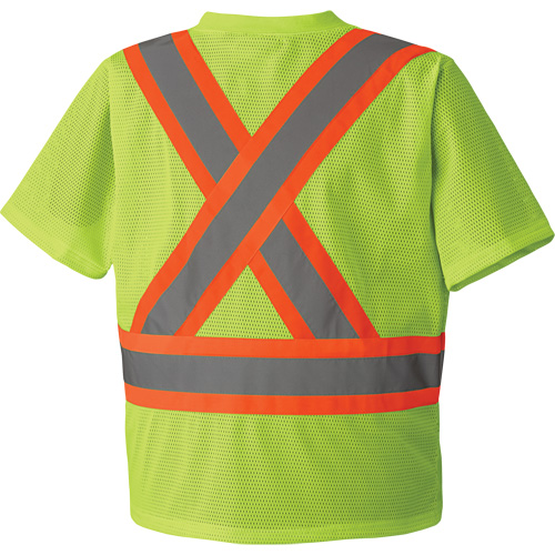 5993P Mesh Safety T-Shirt, Polyester, Small, High Visibility Lime-Yellow Rock Safety Industrial Ltd
