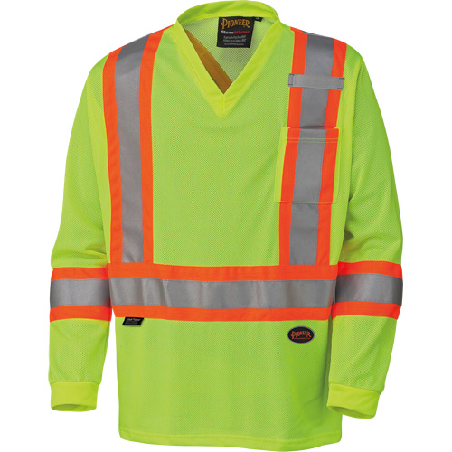 6985 Traffic Micro Mesh Long-Sleeved Safety Shirt, Small, High Visibility Lime-Yellow Rock Safety Industrial Ltd