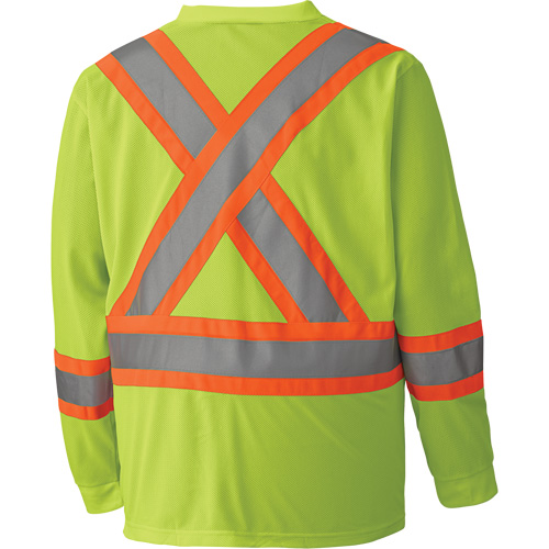 6985 Traffic Micro Mesh Long-Sleeved Safety Shirt, Small, High Visibility Lime-Yellow Rock Safety Industrial Ltd