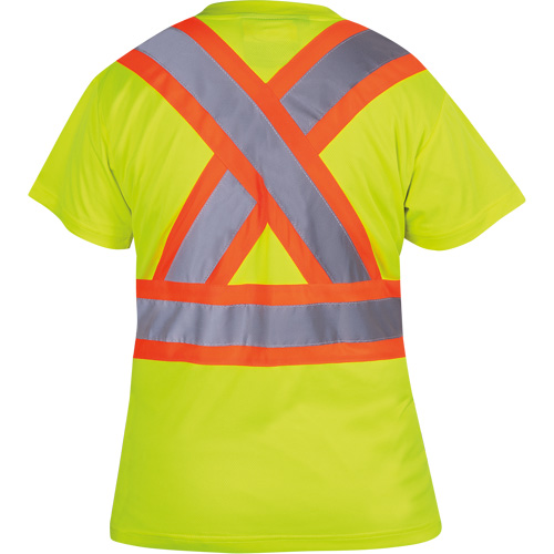 6949 Women's Bird's-Eye Safety T-Shirt, Polyester, X-Small, High Visibility Lime-Yellow Rock Safety Industrial Ltd