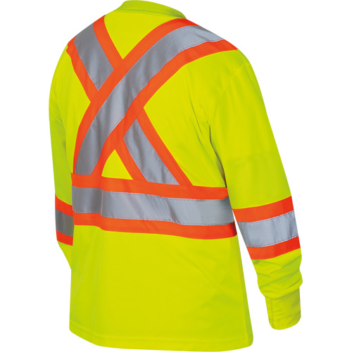 6969 Women's Bird's-Eye Long-Sleeved Safety Shirt, Polyester, X-Small, High Visibility Lime-Yellow Rock Safety Industrial Ltd