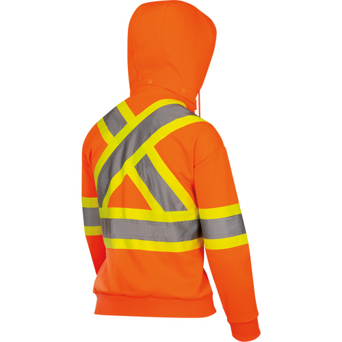 6924W Women's Fleece Hoodie with Zipper, Polyester, X-Small, High Visibility Orange Rock Safety Industrial Ltd