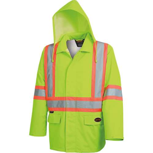 5628 Manteau de s&eacute;curit&eacute; imperm&eacute;able The Rock, Polyester/Polyur&eacute;thane, Jaune lime haute visibilit&eacute;, Petit Rock Safety Industrial Ltd