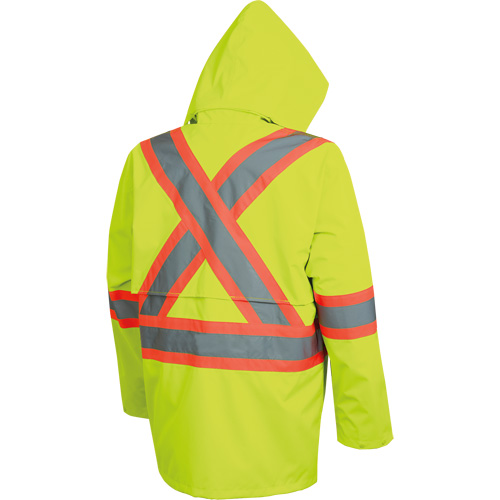 5628 Manteau de s&eacute;curit&eacute; imperm&eacute;able The Rock, Polyester/Polyur&eacute;thane, Jaune lime haute visibilit&eacute;, Petit Rock Safety Industrial Ltd