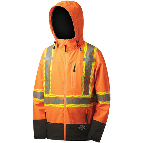 5220 Softshell Waterproof Premium  Safety Jacket, Polyester, High Visibility Orange, 2X-Large Rock Safety Industrial Ltd