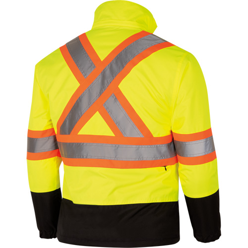 5771 Manteau de s&eacute;curit&eacute; imperm&eacute;able r&eacute;versible, Polyester/Polyur&eacute;thane, Jaune lime haute visibilit&eacute;, Petit Rock Safety Industrial Ltd