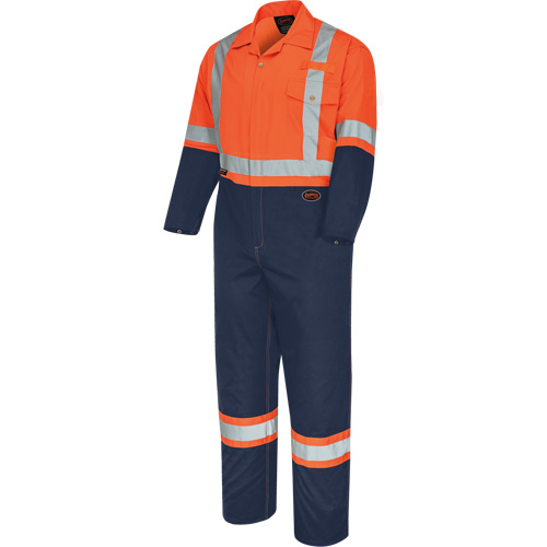 5514BB 2-Tone Safety Coveralls with Zipper Closure, 36, High Visibility Orange/Navy Blue Rock Safety Industrial Ltd
