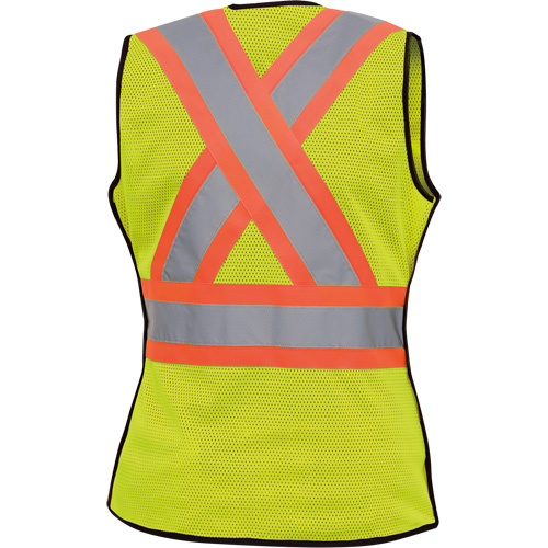 489 Women's High-Visibility Safety Tear-Away Vest, High Visibility Lime-Yellow, X-Small, Polyester Rock Safety Industrial Ltd