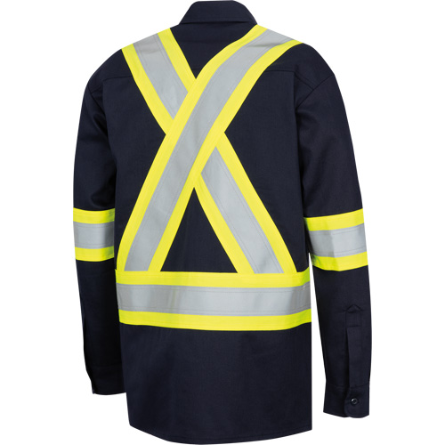 7742SF Chemise de s&eacute;curit&eacute; haute visibilit&eacute; r&eacute;sistant aux arcs &eacute;lectriques 88/12 FR-Tech, Petit, Bleu marin Rock Safety Industrial Ltd