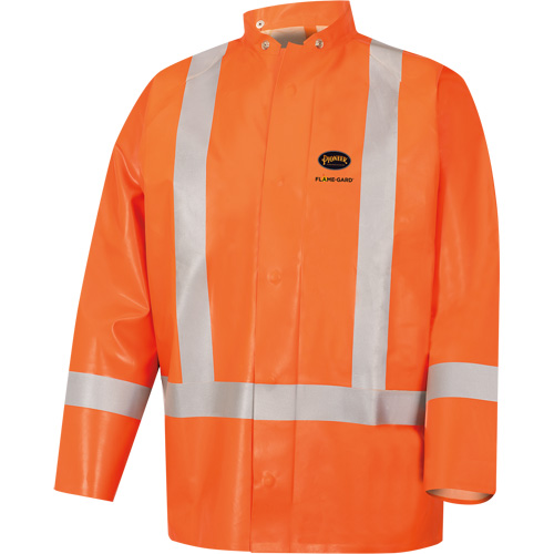 5990J Manteau de s&eacute;curit&eacute; imperm&eacute;able tr&egrave;s robuste ignifuge et r&eacute;sistant aux arcs &eacute;lectriques, Petit, Orange haute visibilit&eacute;, 11 cal/cm² Rock Safety Industrial Ltd