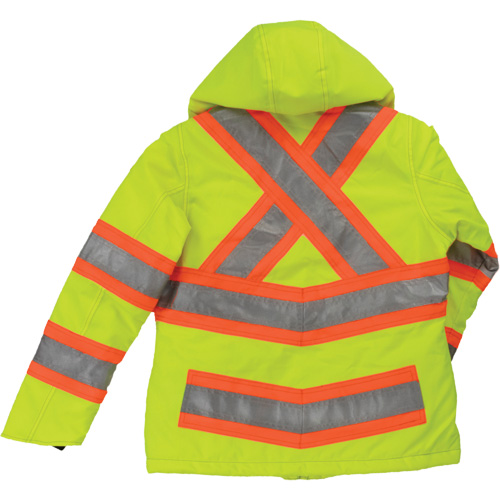 Womens Insulated Flex Safety Jacket, Polyester, High Visibility Lime-Yellow, Small Rock Safety Industrial Ltd