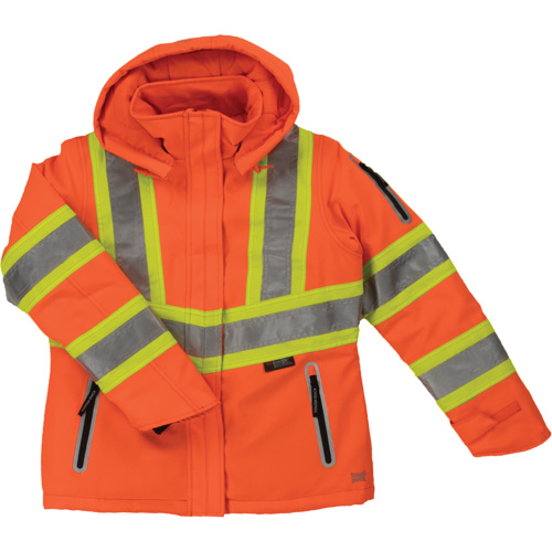 Womens Insulated Flex Safety Jacket, Polyester, High Visibility Orange, X-Small Rock Safety Industrial Ltd