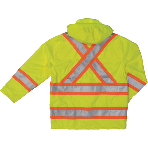 Manteau de s&eacute;curit&eacute; imperm&eacute;able en tissu ind&eacute;chirable Ripstop, Polyester, T-petit, Jaune lime haute visibilit&eacute; Rock Safety Industrial Ltd