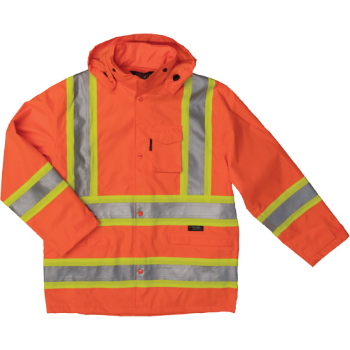 Manteau de s&eacute;curit&eacute; imperm&eacute;able en tissu ind&eacute;chirable Ripstop, Polyester, Moyen, Orange haute visibilit&eacute; Rock Safety Industrial Ltd