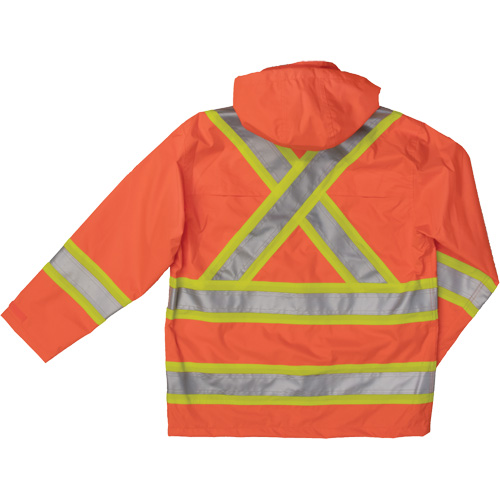 Manteau de s&eacute;curit&eacute; imperm&eacute;able en tissu ind&eacute;chirable Ripstop, Polyester, Moyen, Orange haute visibilit&eacute; Rock Safety Industrial Ltd