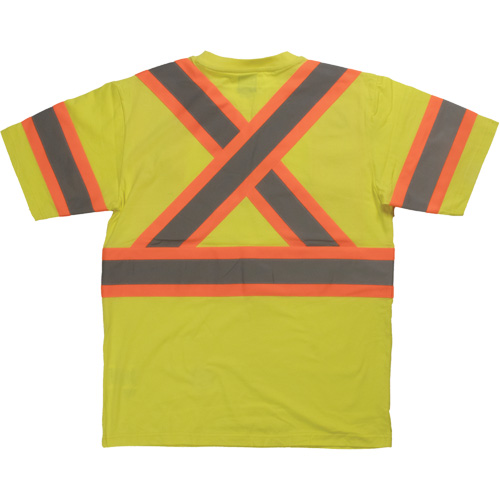 Chemise de s&eacute;curit&eacute; &agrave; manches courtes, Coton, T-petit, Jaune lime haute visibilit&eacute; Rock Safety Industrial Ltd