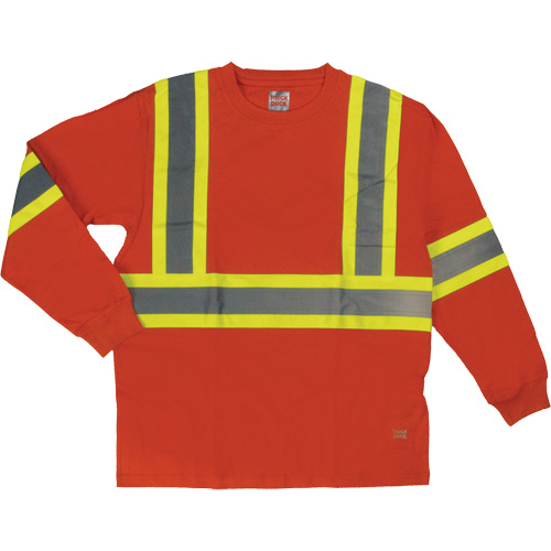T-shirt de s&eacute;curit&eacute; &agrave; manches longues, Coton, T-petit, Orange haute visibilit&eacute; Rock Safety Industrial Ltd