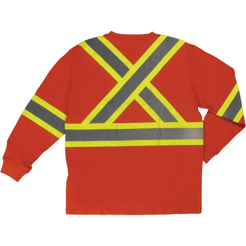 T-shirt de s&eacute;curit&eacute; &agrave; manches longues, Coton, T-petit, Orange haute visibilit&eacute; Rock Safety Industrial Ltd