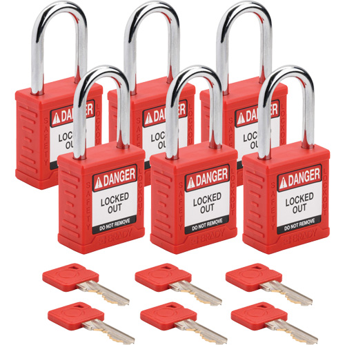 Cadenas de s&eacute;curit&eacute; standard, Cadenas de s&eacute;curit&eacute;, Cl&eacute;s identiques, Nylon, Largeur de 1-1/2" Rock Safety Industrial Ltd