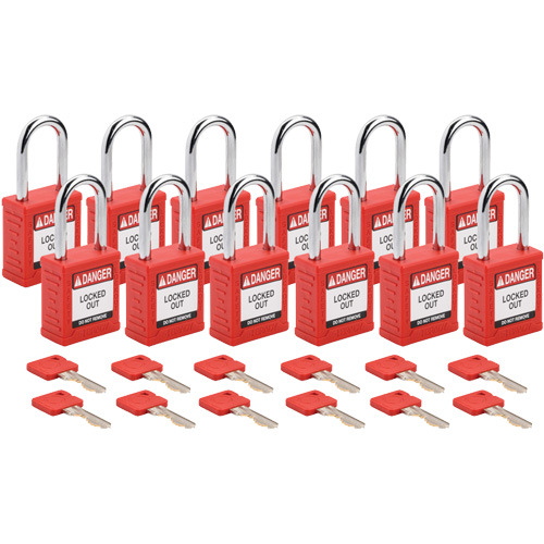 Cadenas de s&eacute;curit&eacute; standard, Cadenas de s&eacute;curit&eacute;, Cl&eacute;s identiques, Nylon, Largeur de 1-1/2" Rock Safety Industrial Ltd