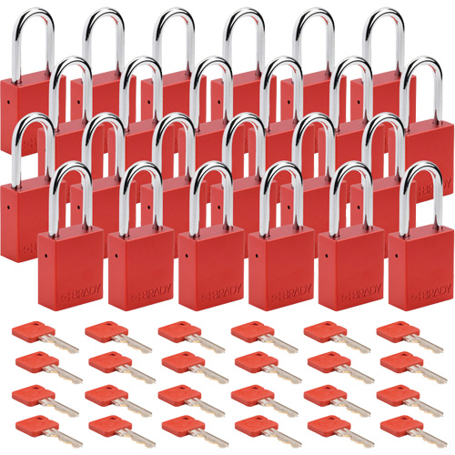 Cadenas de s&eacute;curit&eacute;, Cadenas de s&eacute;curit&eacute;, Cl&eacute;s identiques, Aluminium, Largeur de 1-1/2" Rock Safety Industrial Ltd